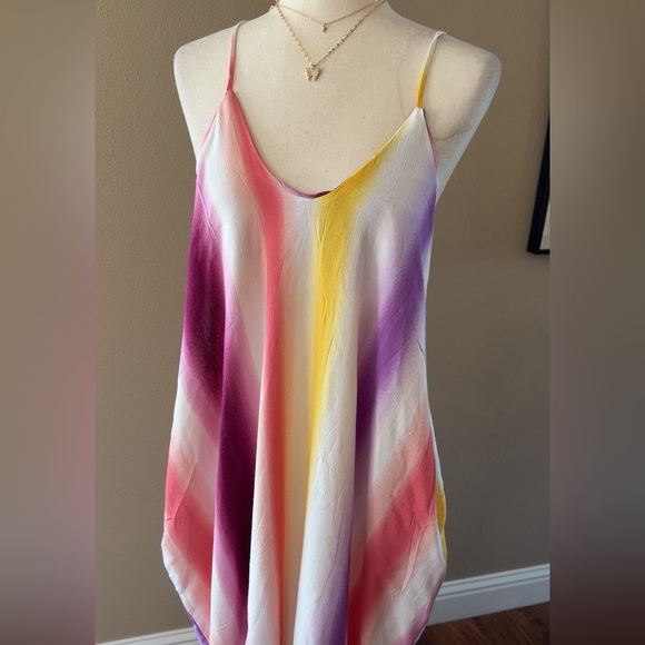 Colorful rainbow striped maxi dress with pockets - Picture 6 of 8